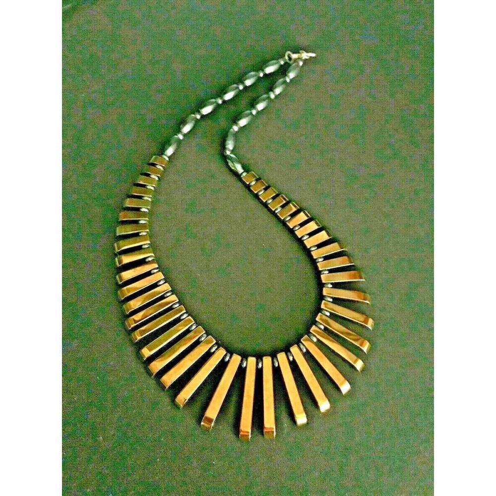 Artist Hematite Bronze Nefertiti CLEOPATRA Sun Choker Statement Necklace